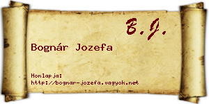 Bognár Jozefa névjegykártya
